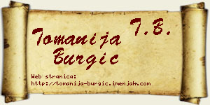 Tomanija Burgić vizit kartica